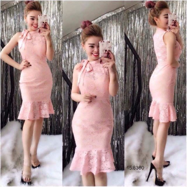 Đầm body ren ôm đuôi cá