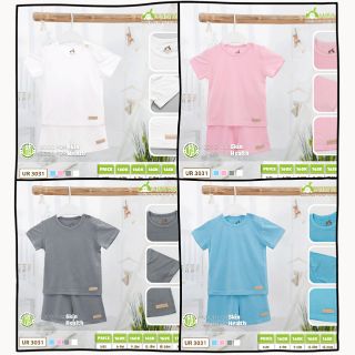 Bộ quần áo cộc tay cài vai Bamboo trơn - UALA ROGO