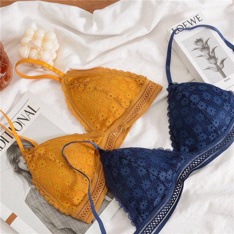 Áo Bra 2 Dây Ren Hoa Nhí - Áo Ngực Không Gọng Mút Mỏng Siêu Xinh AMYBRA B7156