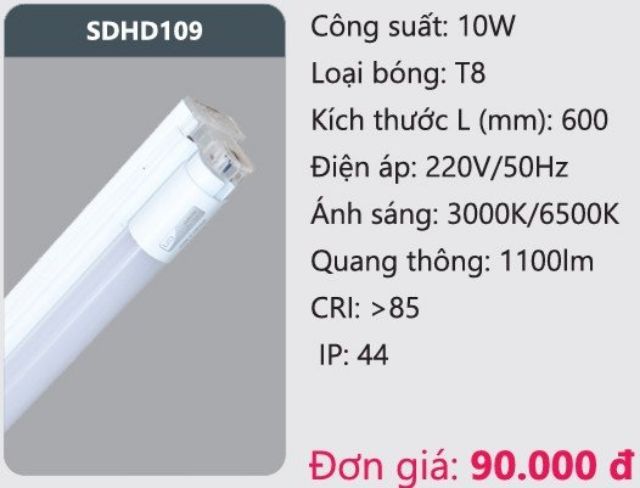 Bộ bóng máng đèn led Duhal dài 60cm