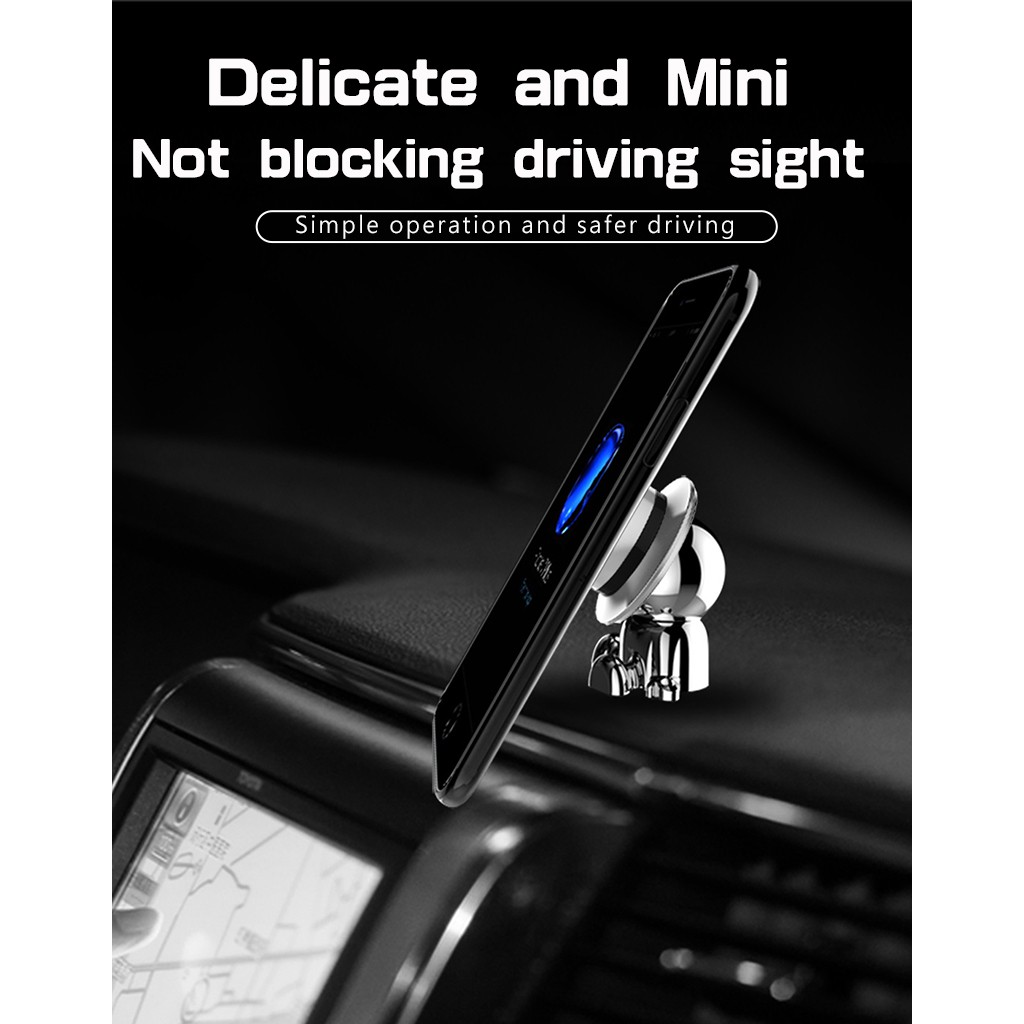 Giá Đỡ Điện Thoại Bằng Kim Loại Hít Nam Châm Xoay 360 Độ Hình Búp Bê° Giá Đỡ Điện Thoại Có Thể Xoay Tiện Dụng Cho Xe Ô Tô