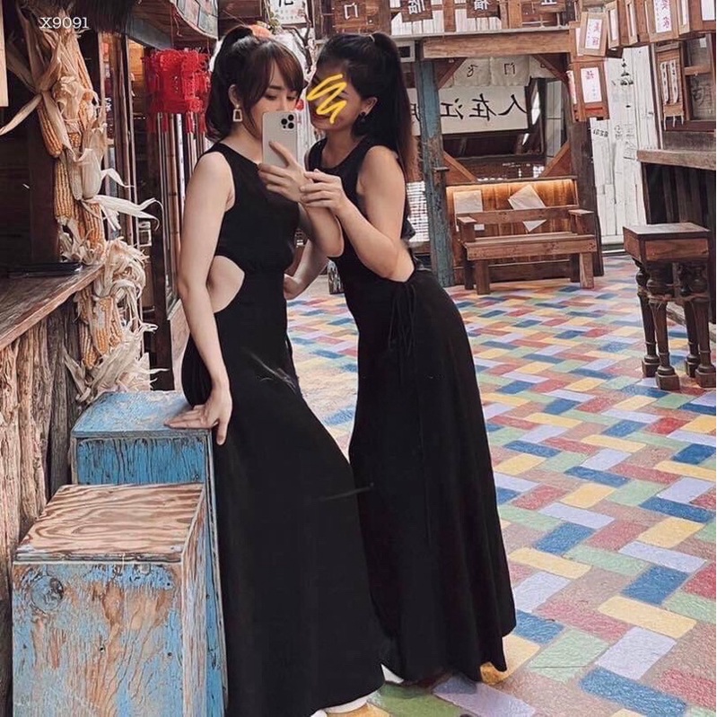 Đầm maxi khoet eo xinh