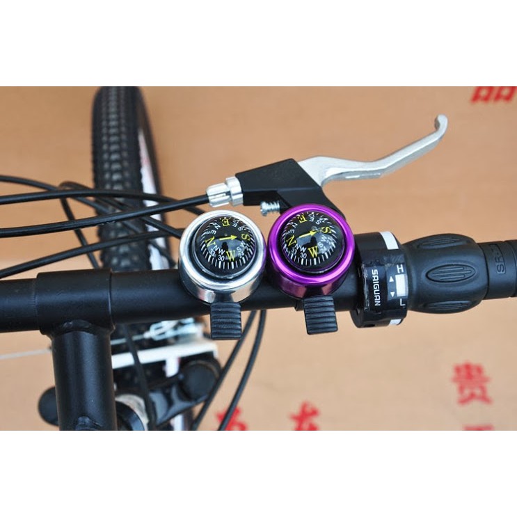 Chuông gắn tay cầm kiêm la bàn định hướng cho xe đạp xe máy vừa dẽ thương vừa hữu ích