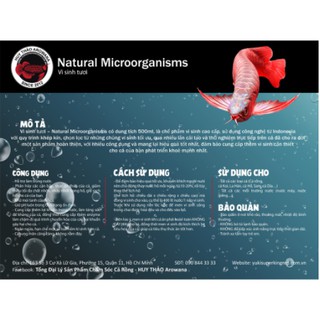 Vi Sinh Tươi Bể Cá Natural Microorganisms Chai 500ml