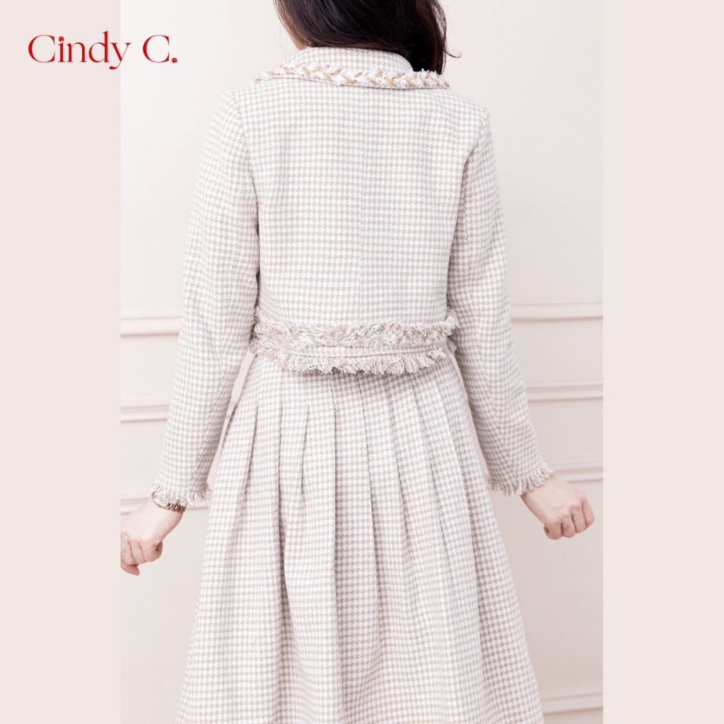 Set Áo khoác kèm chân váy Snuggler CINDY C chất liệu dạ Tweed thiết kế thanh lịch sang trọng 819