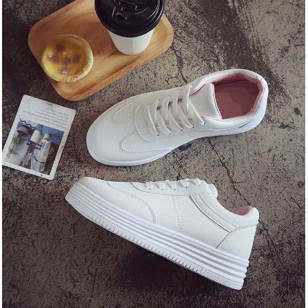Giày sneaker nữ[FREESHIP HỖ TRỢ ĐỔI SIZE] giày nâng đế 3cm màu trắng cực đẹp và năng động
