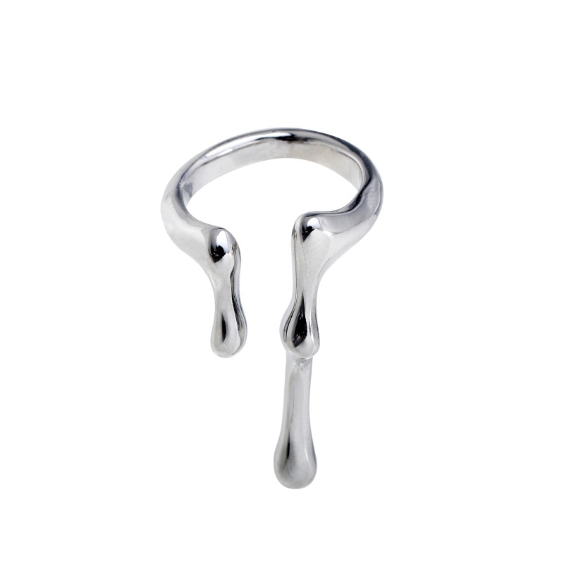 Nhẫn Dạng Lỏng Không Đều Hình Giọt Nước Kiểu Đường Phố Sáng Tạo Cho Nam Và Nữ