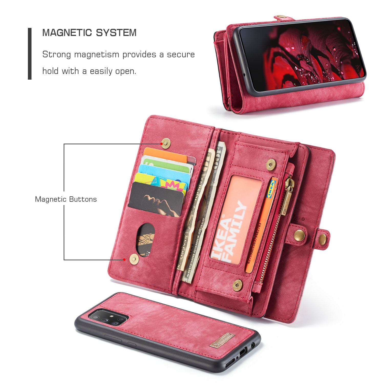 Casing Samsung Note 20 Ultra 10+ 10 9 8 A30 A21S A20E A20 5G Caseme Flip Magnetic Split Frosted Leather Wallet Money Card Bag Single Shell Holder Cover Case