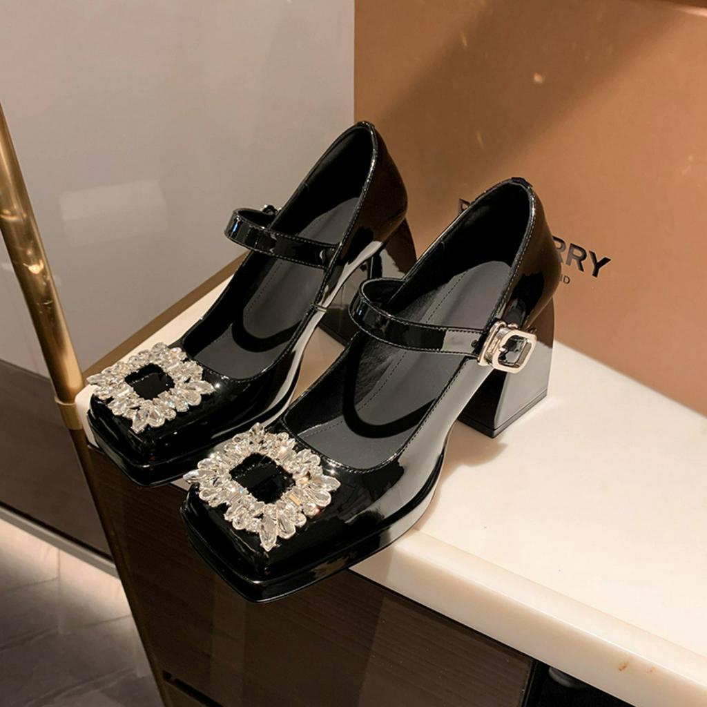 GIÀY CAO GÓT XGC90 CAO 6CM,10CM ĐẾ ĐÚP 2 MÀU ĐEN TRẮNG THANH LỊCH QUÍ PHÁI 2023