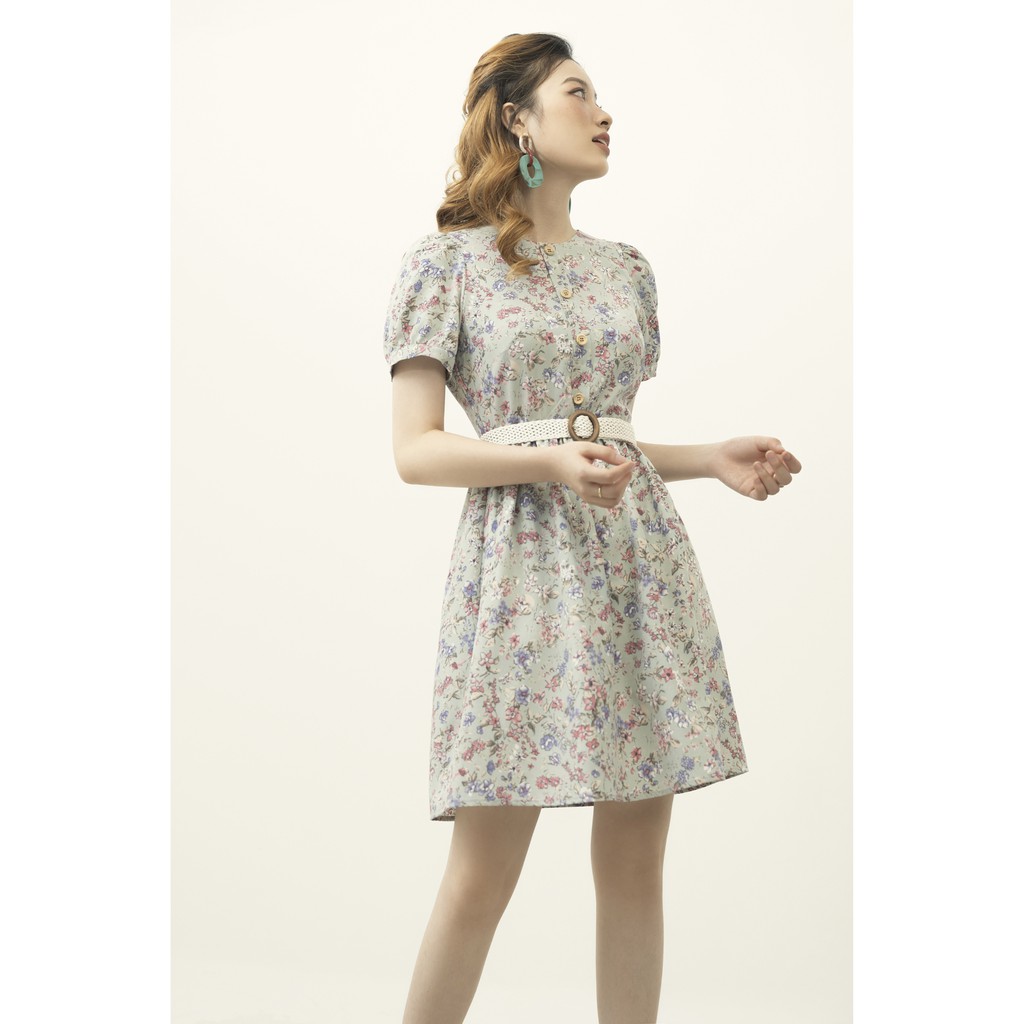 Đầm cổ tròn basic hoa summer nền navi 1VA1095  ADORE DRESS | BigBuy360 - bigbuy360.vn