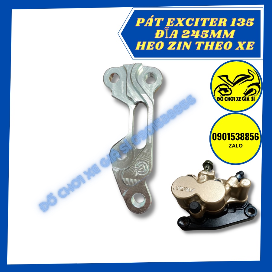 Pát trước Ex135 đĩa 245mm xài heo zin THEO XE