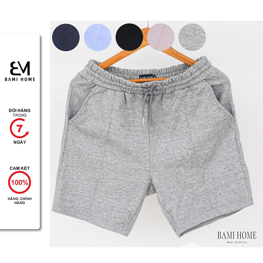 Quần short nam big size cao cấp BAMI HOME quần đùi nỉ kẽ dọc phong cách unisex dễ phối đồ QSN - 007