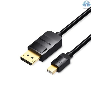 【enew】VENTION Mini DP to DP Adapter Cable 4K@60Hz Mini DisplayPort to DisplayPort Converter Male to Male Gold-plated Cord for  Thunderbolt Projector 3m/9.84ft Black