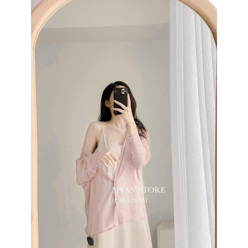 Áo sơ mi voan giấy nhiều màu Vintage