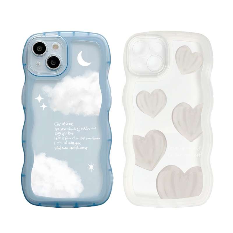 Ốp lưng iphone Ốp Điện Thoại Mềm Trong Suốt Chống Sốc Họa Tiết Sóng Biển Cho iPhone 13 12 Pro Max 11 XS X XR 7 8 Plus SE 2020