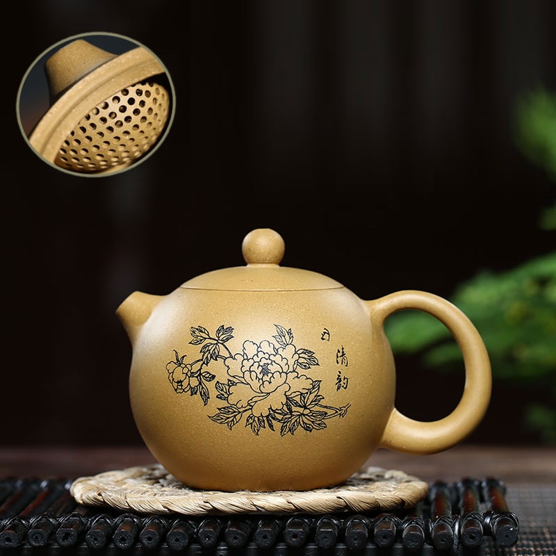 Ấm Tử Sa Nghi Hưng Tây Thi Mẫu Đơn 220 ml (Đoạn Nê, Lọc Tổ Ong)