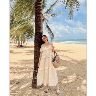 And Casually /  Váy đũi be trễ vai