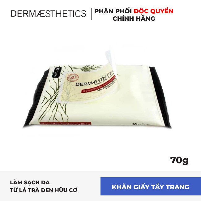 Khăn giấy tẩy trang DBH Organic Black Tea Cleansing Cloths (10 miếng)