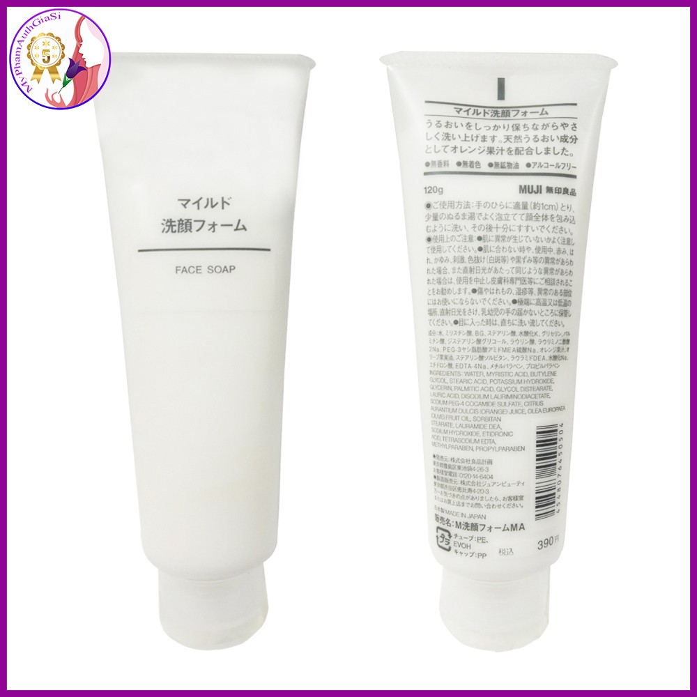Sữa rửa mặt muji face soap