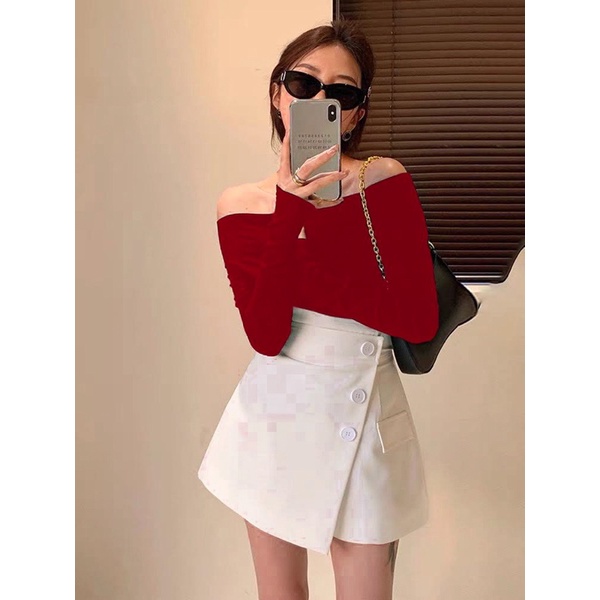 SET ÁO BẸT TAY DÀI +  VAI CHÂN VÁY NÚT