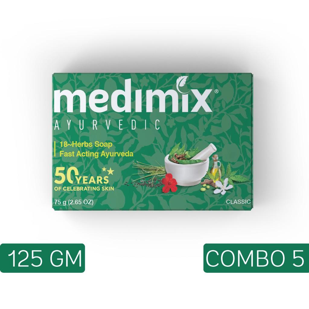 Set 5 xà phòng Medimix 18 loại thảo dược 125g/bánh