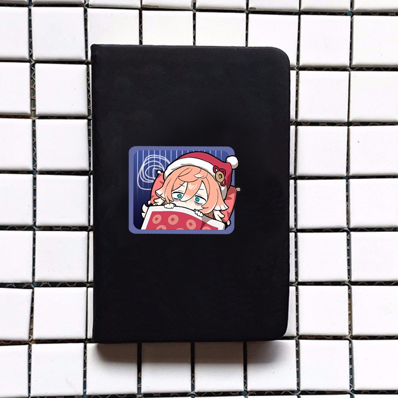 Sổ da cầm tay A6 in hình GENSHIN IMPACT ver CHỮ NHẬT game anime chibi ghi chép tiện lợi đi học