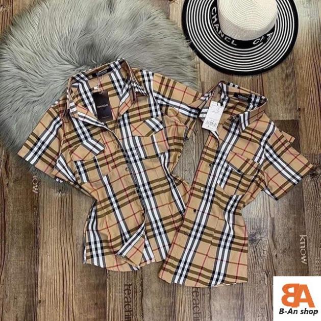 Áo sơ mi nữ kẻ sọc caro chất vải Kate [Hàng Đẹp] | BigBuy360 - bigbuy360.vn