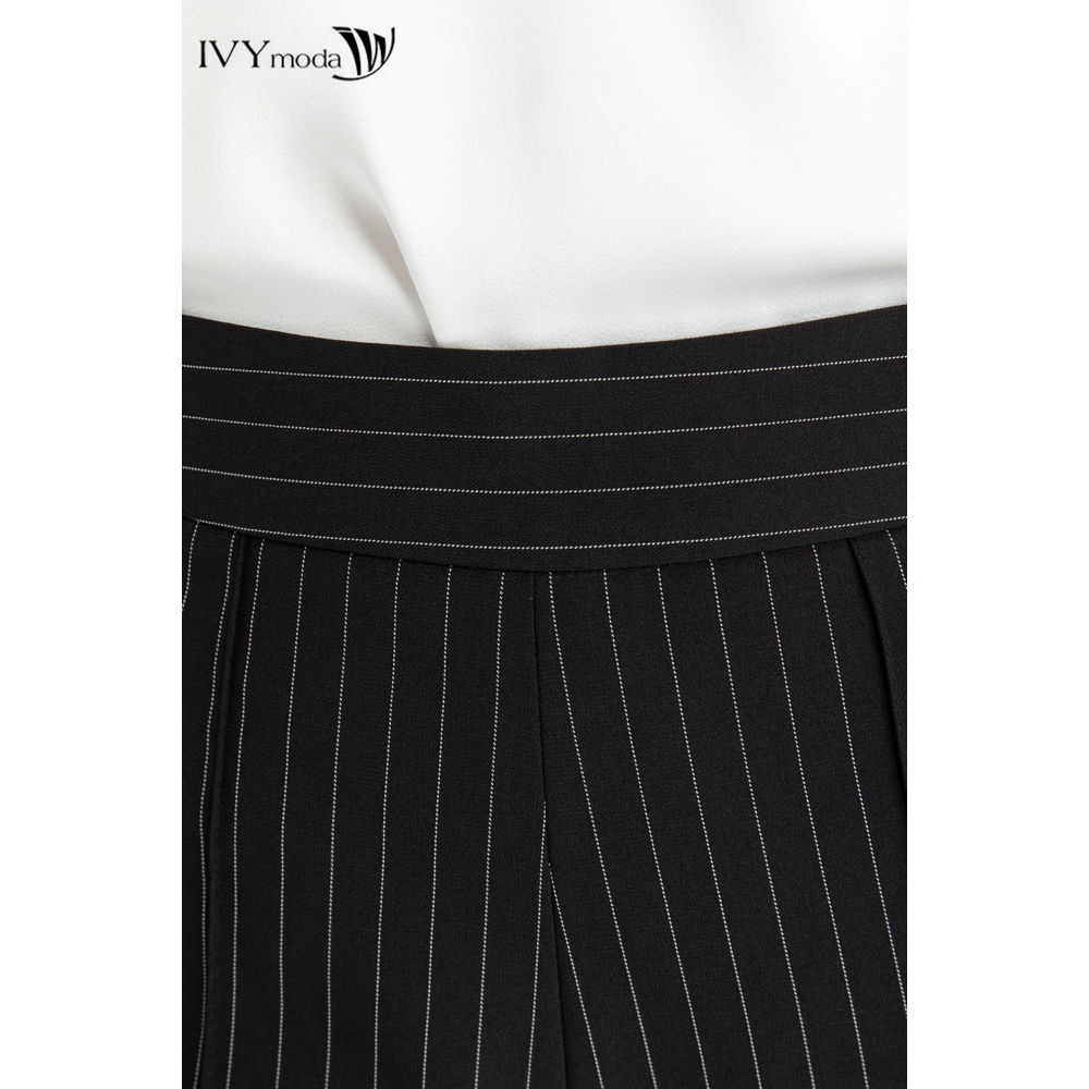 Quần lửng nữ kẻ ống đứng thiết kế IVY moda MS 21M6365
