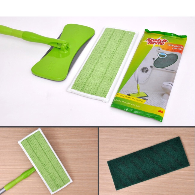 Cây lau nhà đa năng Microfiber Scotch Brite 3M phù hợp nhiều bề mặt, cán thép không gỉ, bền bỉ, điều chỉnh được độ dài