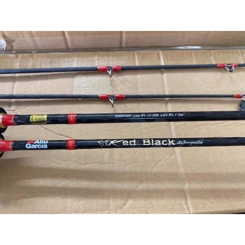 Cần Chính Hang-Cần Lure Bạo Lực Abu Garcia Red Black ,Cacbon Xoắn X 2 da Cực Chất