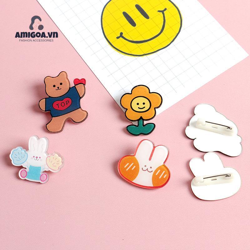 Ghim Cài Áo Bằng Acrylic Hình Thỏ Dễ Thương Dành Cho Bé