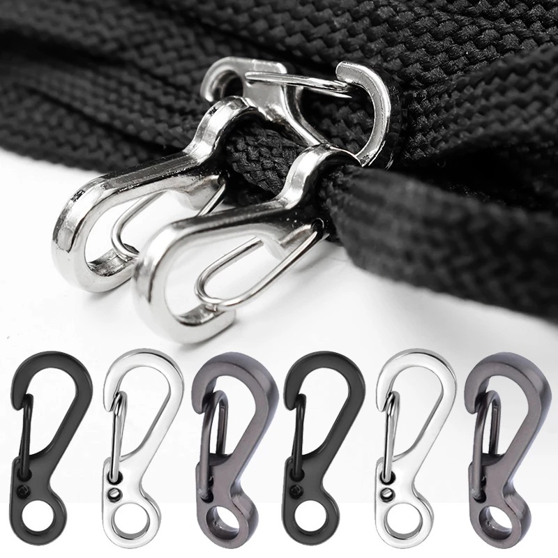 Set 10 Móc Lò Xo Nhỏ Bằng Kim Loại Chất Lượng Cao Treo Đồ Chống Gió Có Thể Tháo Rời Cho Hoạt Động Ngoài Trời / Cắm Trại Ngoài Trời