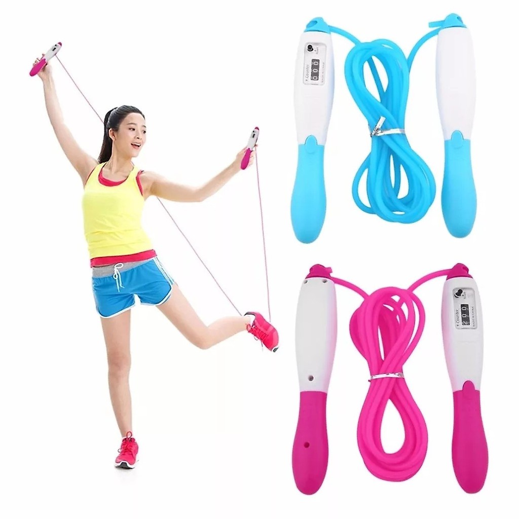 Dây nhảy thể dục bền nhẹ cao cấp - Dây nhảy đếm số tự động, tập gym, tập cơ bụng - dài 2.8m 8327