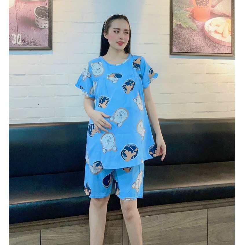 Bộ đồ bầu và cho con bú sau sinh Lửng MÙA HÈ - Thiết kế Độc Quyền, chất mềm cho bà bầu