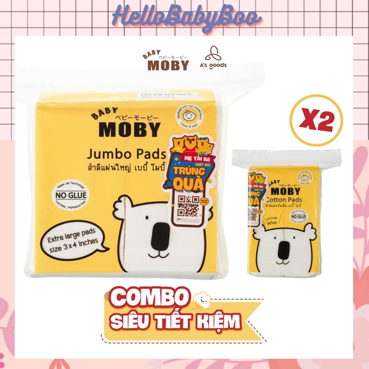 Bông Miếng Đa Năng MOBY Vệ Sinh Nhẹ Mịn Màng Cho Da Bé | Bịch 150g và Bịch 100g