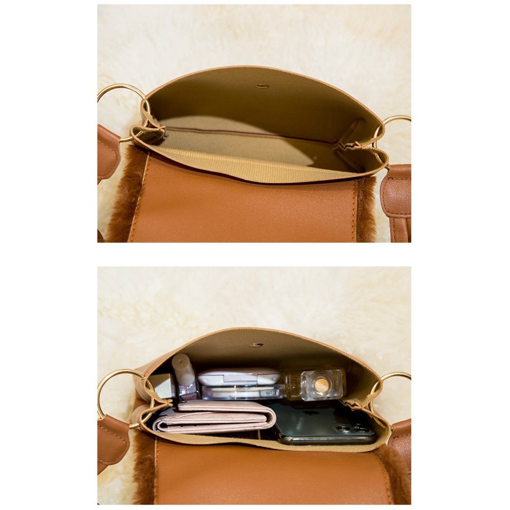 Túi kẹp nách, túi đeo chéo phối lông cừu xinh xắn dễ thương TX29 - Túi xách Chip Xinh | BigBuy360 - bigbuy360.vn