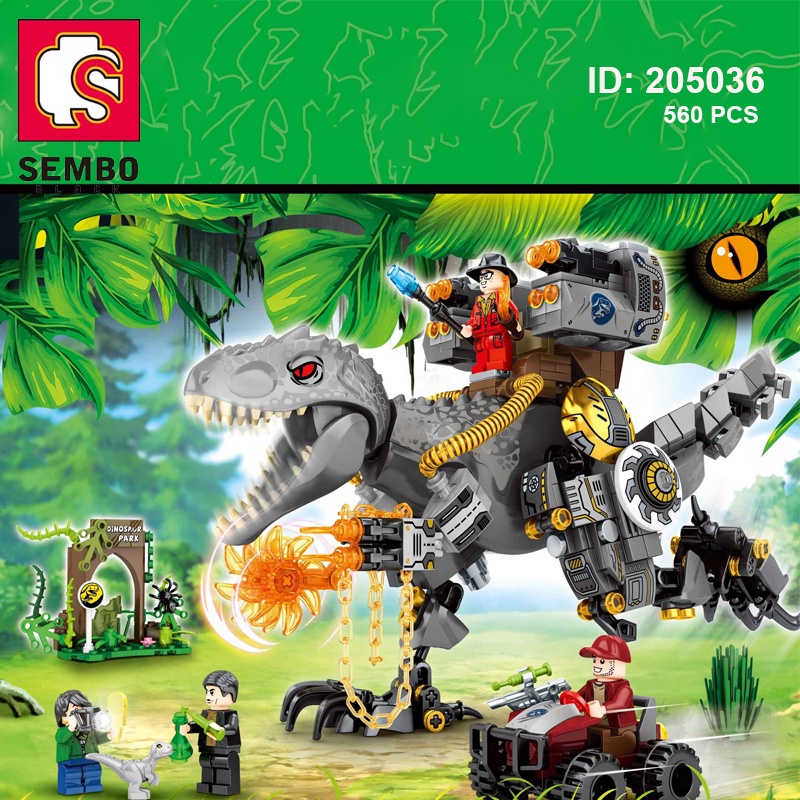 Đồ chơi lắp ráp Lego mô hình Khủng Long Bạo Chúa Chiến Đấu  - Sembo Block 205036 205037