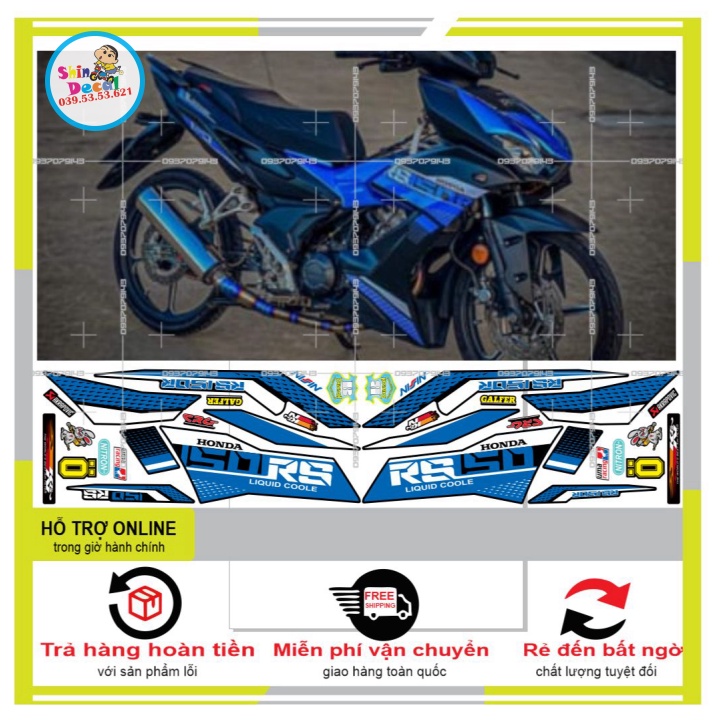 TEM XE WINNER X RS 150 XANH ĐEN -- SHIN DECAL 2