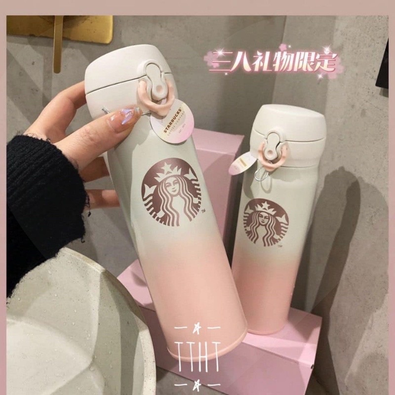 Bình Nước Giữ Nhiệt Starbuck Hồng dung tích 500ml