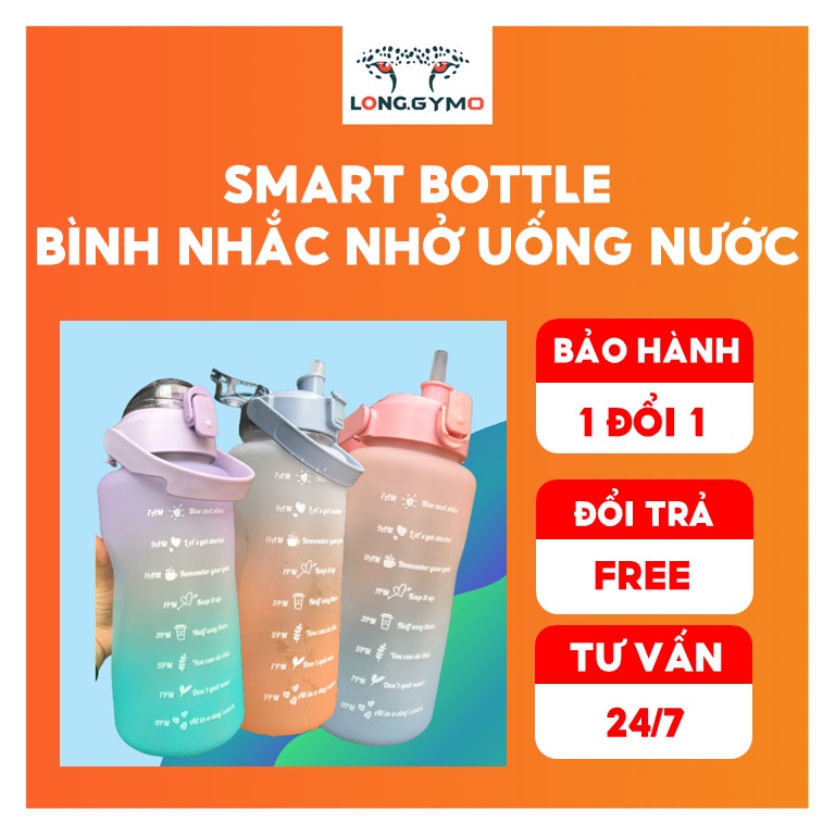 Bình Đựng Nước 2L Thông Minh Nhắc Uống Nước Có Vạch Báo Giờ Và Chia Mức Nước ( Ảnh Chụp Tại Shop)