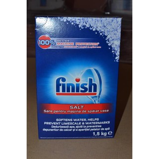 Muối rửa chén dùng cho máy rửa chén Finish Salt hộp 1.5kg của Đức date 2023