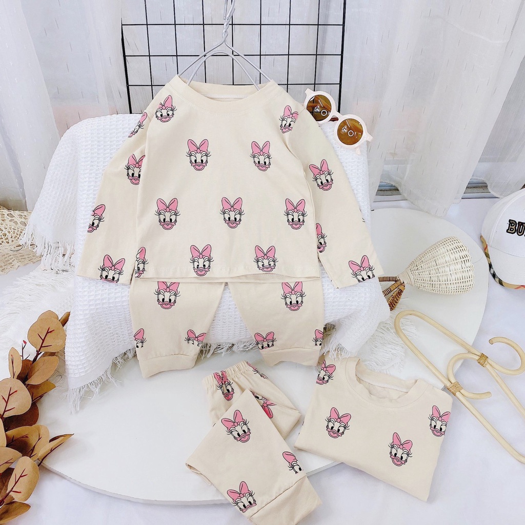 Bộ quần áo dài tay vịt dễ thương CHO BÉ GÁI 8-18Kg AM779 TTR91