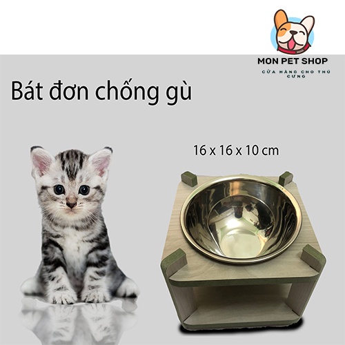 Bát ăn chống gù cho thú cưng bằng gỗ, khay đựng thức ăn nước uống cho chó mèo - 𝐌𝐨𝐧𝐏𝐞𝐭𝐒𝐡𝐨𝐩