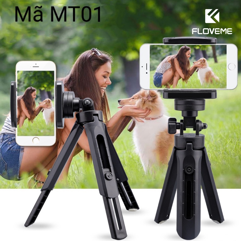 Chân Kẹp Điện Thoại Tripod Mini 3 chân MT01 (Kèm Đầu Kẹp), Kẹp Điện Thoại Bạch Tuộc 3 Chân