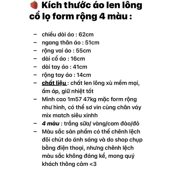 Áo len lông cổ lọ form rộng 4 màu (ảnh thật shop chụp kèm video)