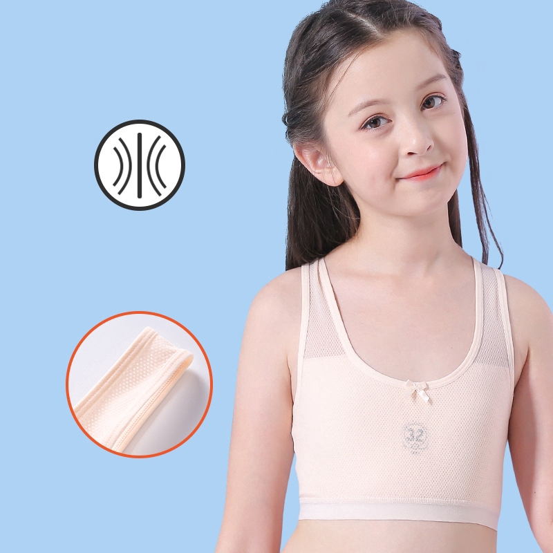 Áo Ngực Thể Thao Bằng Vải Cotton Mềm Có Đệm Ngực Dành Cho Nữ Sinh