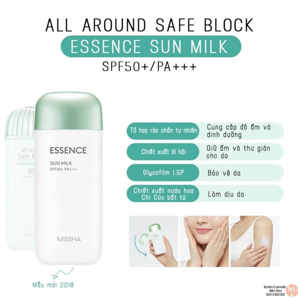 Sữa Chống Nắng Nâng Tone Làm Sáng Da, Chống Trôi Missha All-Around Safe Block Sun Milk 70ml