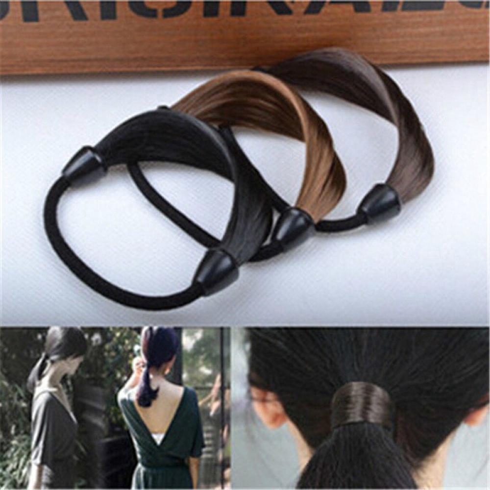 New Straight Hair Band Elastic Ponytail Holder