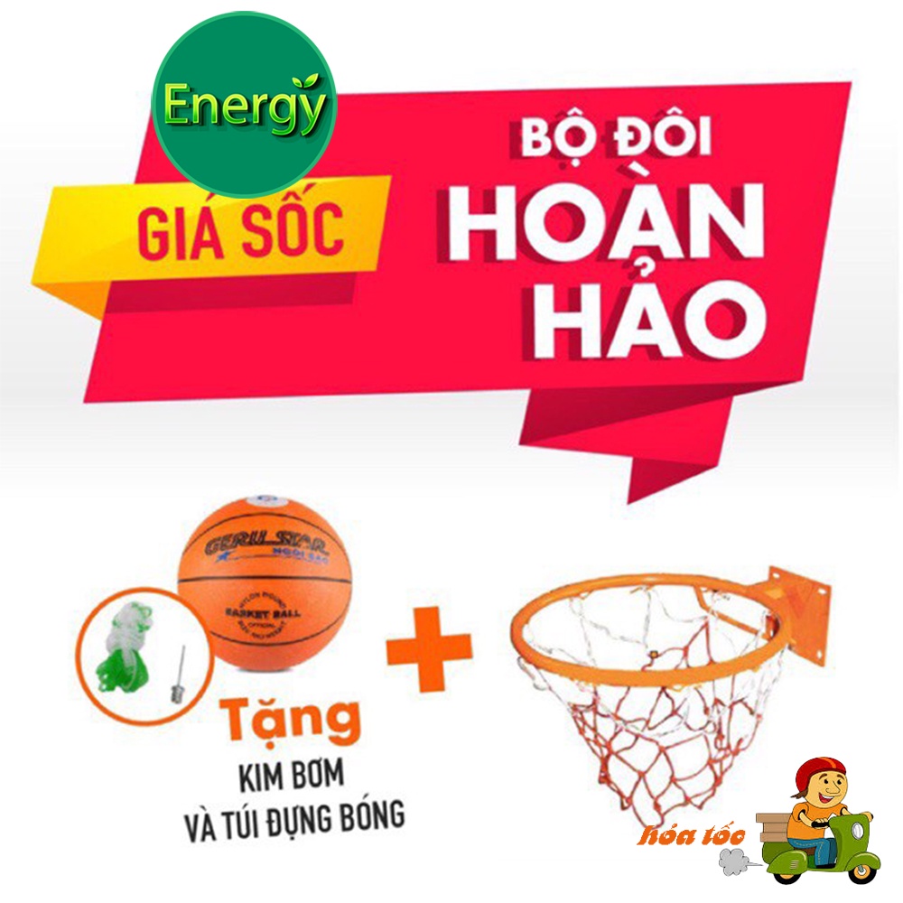Khung bóng rổ, banh bóng rổ GERUSTAR hàng chất lượng cao - Tặng lưới, ốc vít, kim bơm, túi đựng bóng (C thumbnail