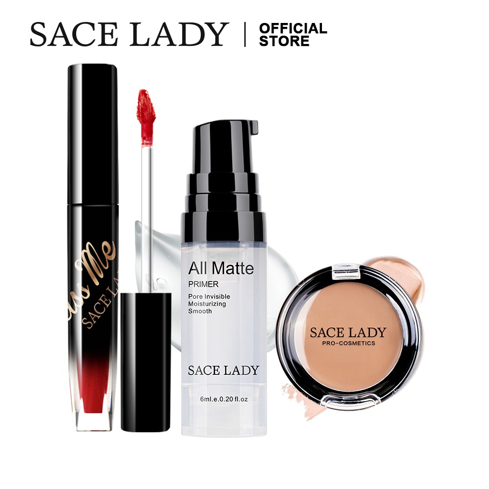 Set Son Môi / Son Lót/ Kem Che Khuyết Điểm Sace Lady Mỹ Lâu Trôi Trang Điểm Thời Trang 61g | BigBuy360 - bigbuy360.vn